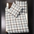 Flanell Bettw�sche fleuresse lech silbermond Karos grau-braun