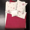 Biberbettw�sche fleuresse Aspen rubin mit Eiskristallen